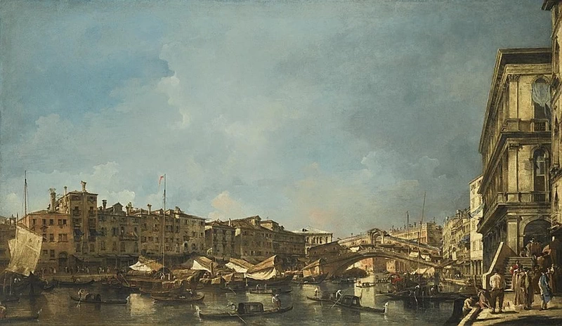UNA VISTA DEL PONTE DI RIALTO, GUARDANDO A NORD, DALLA FONDAMENTA DEL CARBON